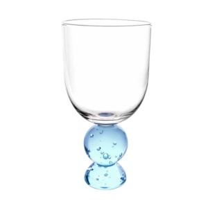 Jogo de Copos Esferas Transparentes com Azul 400ml - 6 Peças