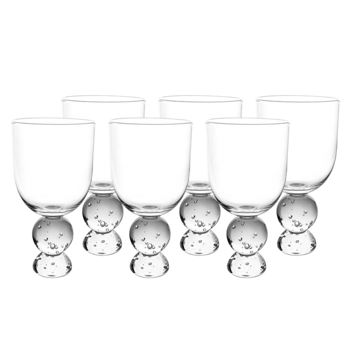 Jogo de Copos Esferas Transparentes com Cristal 400ml - 6 Peças - Madel Home
