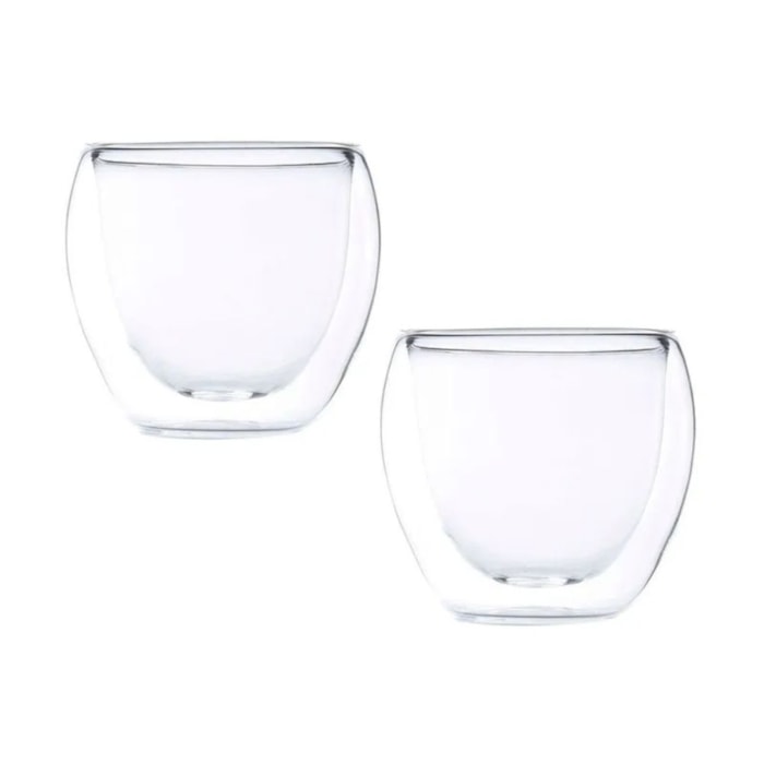Jogo de Copos Parede Dupla Blend Maxwell Williams 80ml - 2 Peças - Madel Home