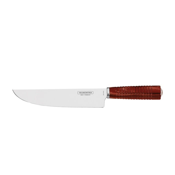 Jogo de Faca e Chaira em Inox e Cabo de Madeira Polywood Vermelho Tramontina - 2 Peças - Madel Home