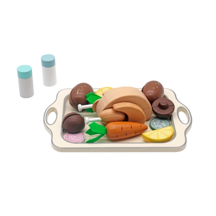 Jogo de Frango e Legumes Madeira - Madel Home