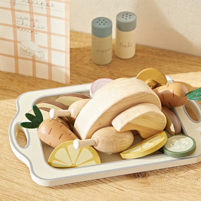 Jogo de Frango e Legumes Madeira - Madel Home