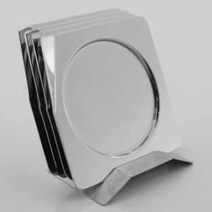 Jogo de Porta Copos com Suporte em Inox Ritratto Riva - 4 Peças