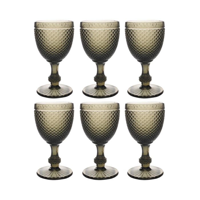 Jogo de Taças Bico de Jaca Cinza - 6 peças - Madel Home
