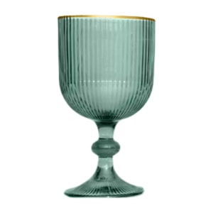 Jogo de Taças Cameratta Cristal Borda Dourada L'Hermitage Verde 365ml - 6 Peças 