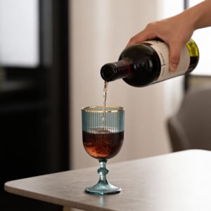 Jogo de Taças Cameratta Cristal Borda Dourada L'Hermitage Verde 365ml - 6 Peças 