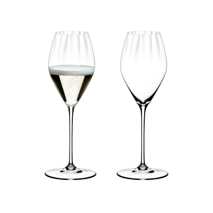 Jogo de Taças Champagne 375ml Performance Riedel Transparente - 2 Peças - Madel Home