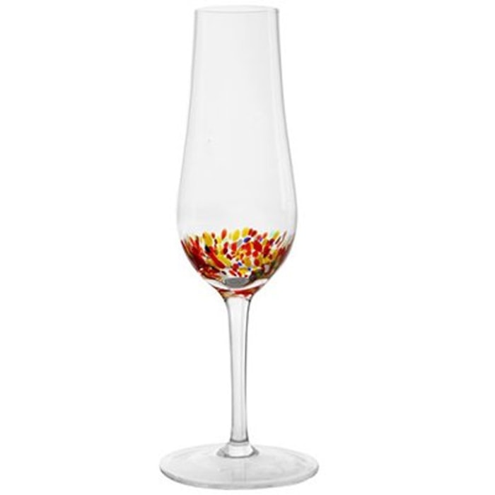 Jogo de Taças Champanhe Festa Vidro Vermelha Fracalanza 200ml - 2 Peças - Madel Home