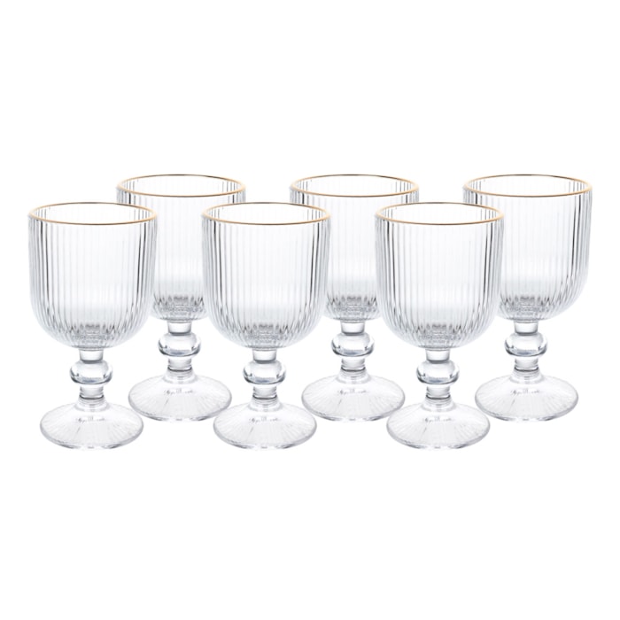 Jogo de Taças de Água Versalhes 260ml - 6 Peças - Madel Home