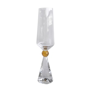 Jogo de Taças de Champagne Diamond Transparente com Âmbar 305mL - 6 Peças