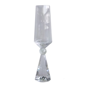 Jogo de Taças de Champagne Diamond Transparente com Cristal 305mL - 6 Peças