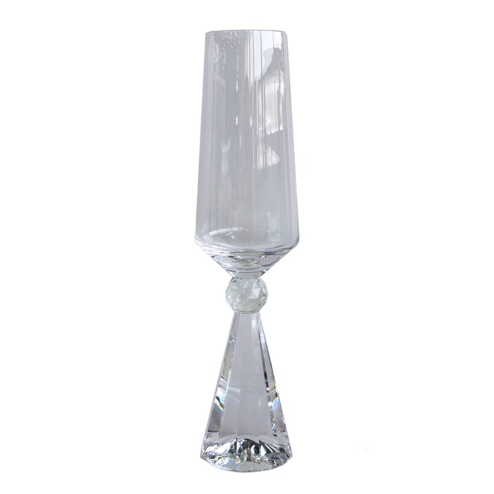 Jogo de Taças de Champagne Diamond Transparente com Cristal 305mL - 6 Peças - Madel Home