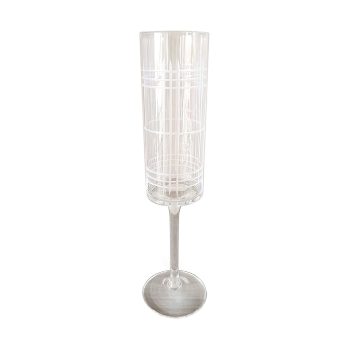 Jogo de Taças de Champagne Filetes Transparentes 220mL - 6 Peças - Madel Home