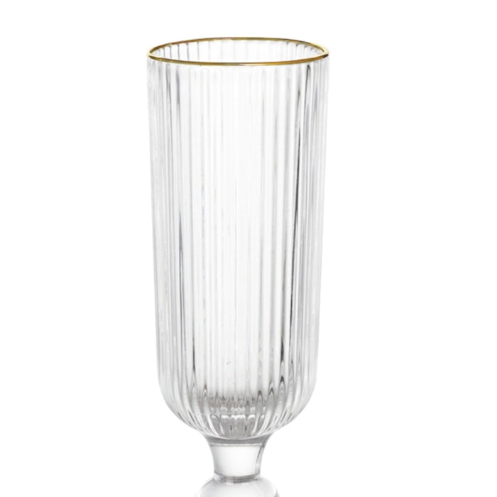 Jogo de Taças de Champagne Versalhes Gold 170ml - 6 Peças - Madel Home