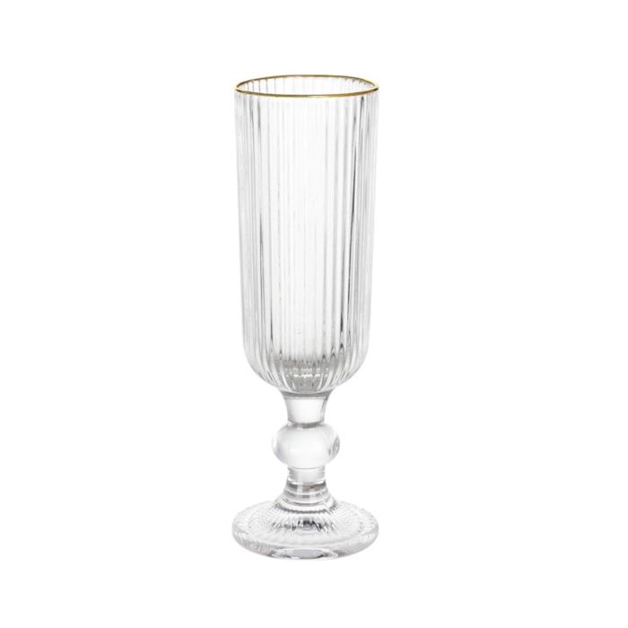 Jogo de Taças de Champagne Versalhes Gold 170ml - 6 Peças - Madel Home