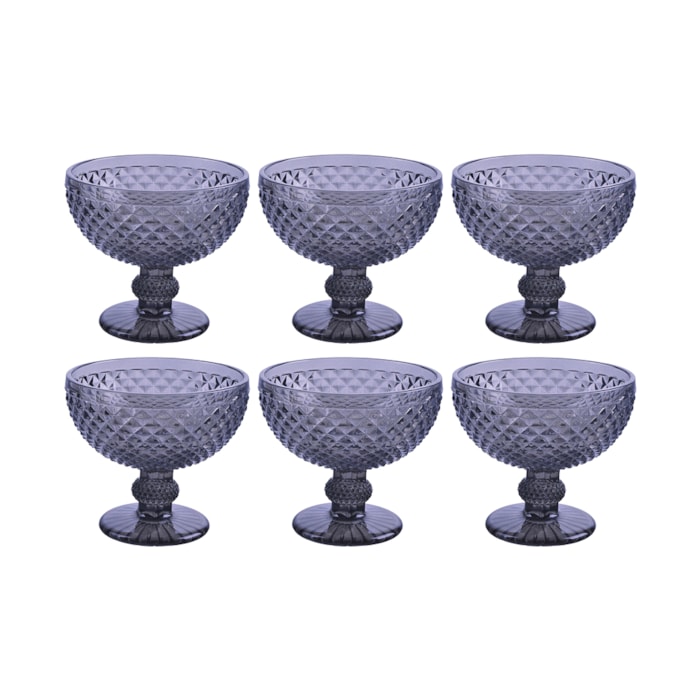 Jogo de Taças de Sobremesa Fumê - 6 Peças - Madel Home