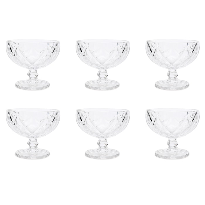 Jogo de Taças de Sobremesa Vidro Incolor 390ml - 6 Peças - Madel Home