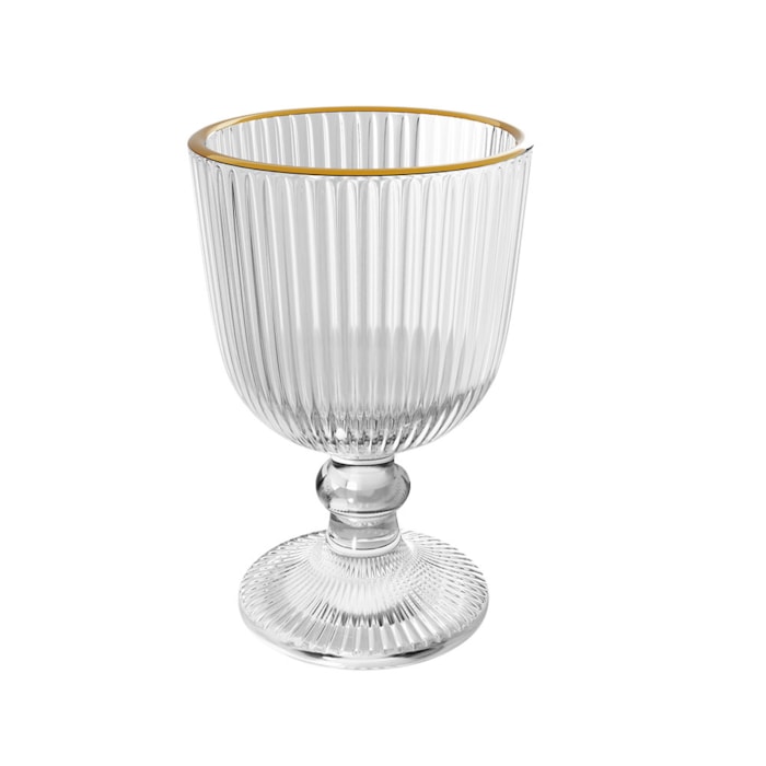 Jogo de Taças de Vidro com Fio de Ouro Lines Wolff 380ml - 2 peças - Madel Home