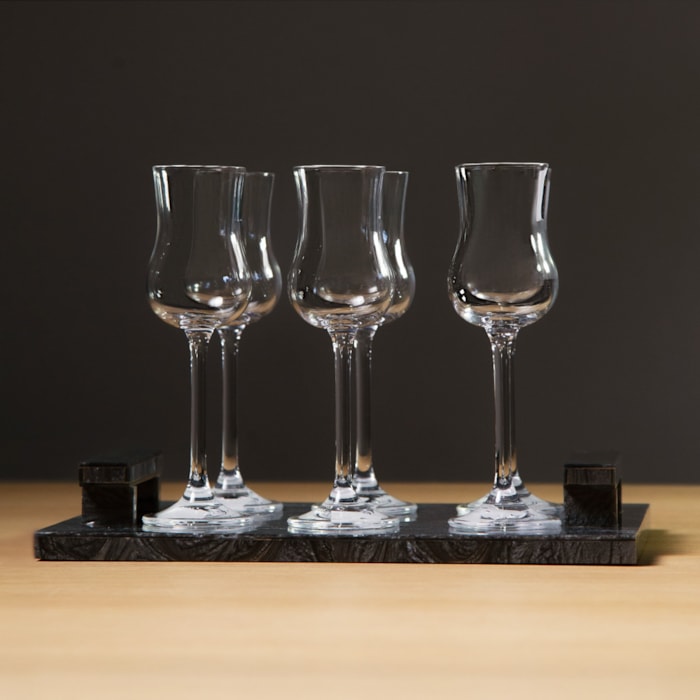 Jogo de Taças Grappa e Licor Cristal Ecológico 85ml - 6 Peças - Madel Home