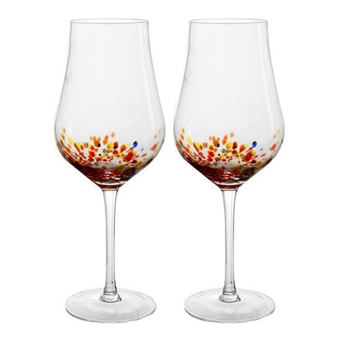 Jogo de Taças Vinho Festa Vidro Vermelha Fracalanza 510ml - 2 Peças - Madel Home