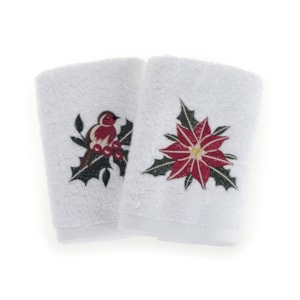 Jogo de Toalhas de Lavabo Bordado 100% Algodão Tradizionale Branco Trussardi