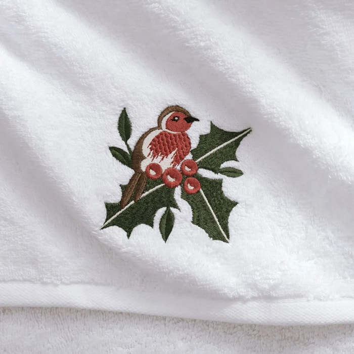 Jogo de Toalhas de Lavabo Bordado 100% Algodão Tradizionale Branco Trussardi - Madel Home