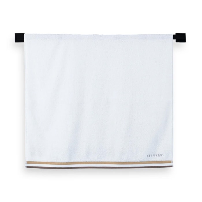 Jogo de Toalhas Gigante 5 Peças Montello Algodão Branco/Bege Trussardi - Madel Home
