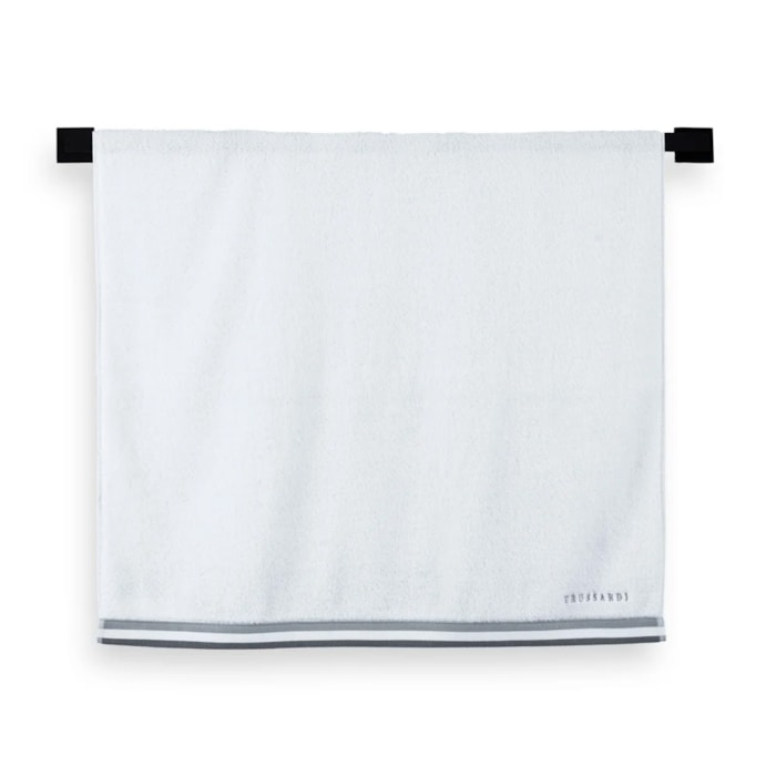 Jogo de Toalhas Gigante 5 Peças Montello Algodão Branco/Cinza Trussardi - Madel Home