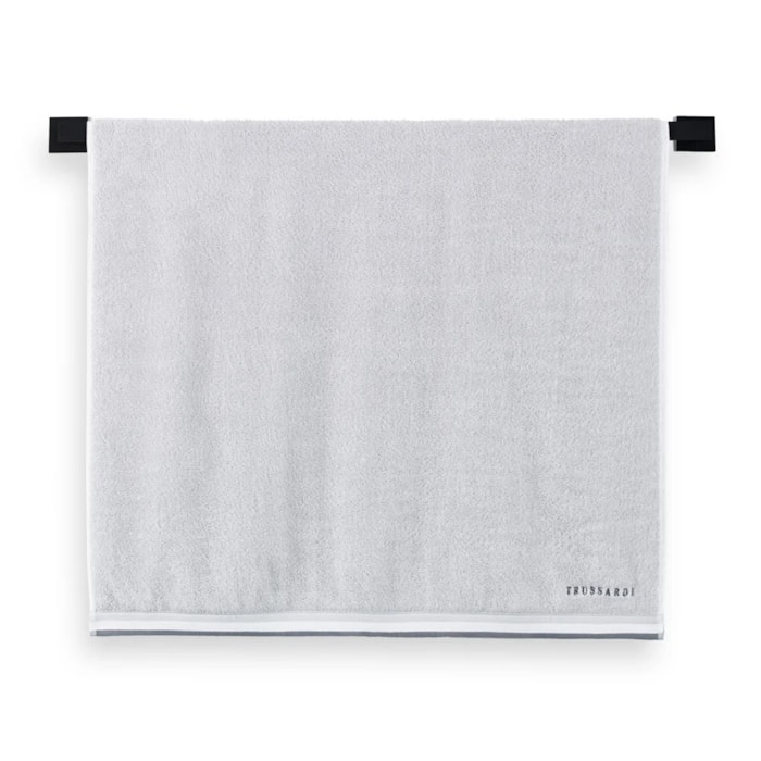 Jogo de Toalhas Gigante 5 Peças Montello Algodão Branco/Cinza Trussardi - Madel Home