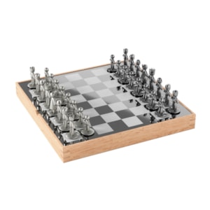 Jogo de Xadrez Decorativo em Zinco Natural Umbra