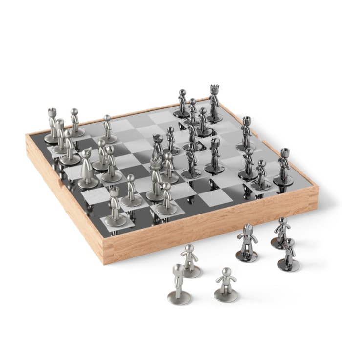 Jogo de Xadrez Decorativo em Zinco Natural Umbra - Madel Home