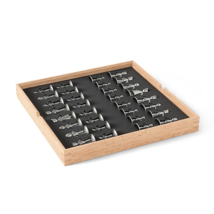 Jogo de Xadrez Decorativo em Zinco Natural Umbra - Madel Home
