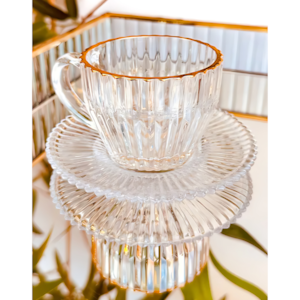 Jogo de Xícaras de Café de Cristal com Fio de Ouro Imperatriz 110ml Wolff - 4 Peças 
