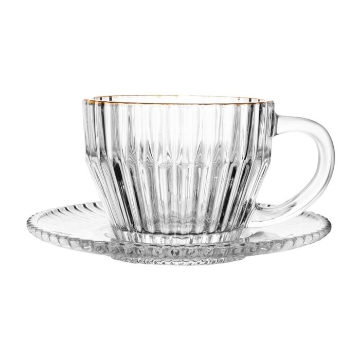 Jogo de Xícaras de Café de Cristal com Fio de Ouro Imperatriz 110ml Wolff - 4 Peças - Madel Home