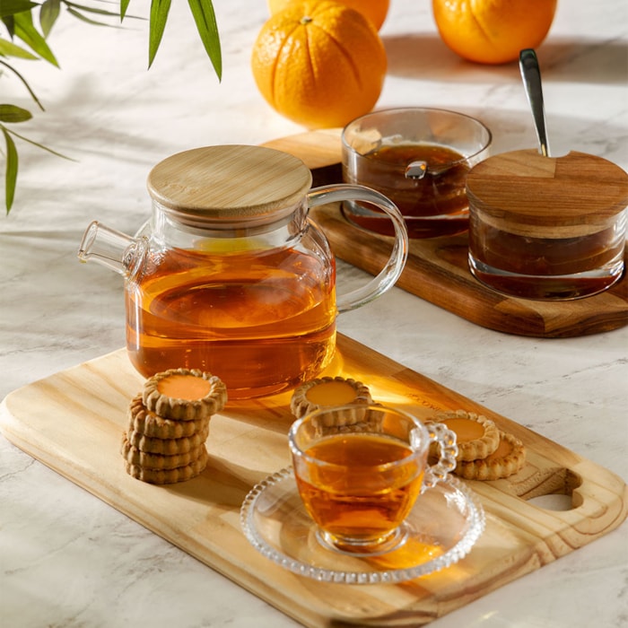 Jogo de Xícaras de Café de Cristal com Pires Pearl 80ml Wolff - 4 Peças - Madel Home