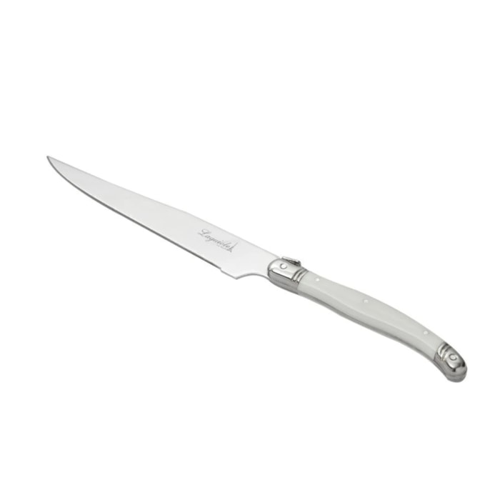 Jogo Garfo e Faca Trinchante em Inox Branco Laguiole La Tour - 2 Peças - Madel Home