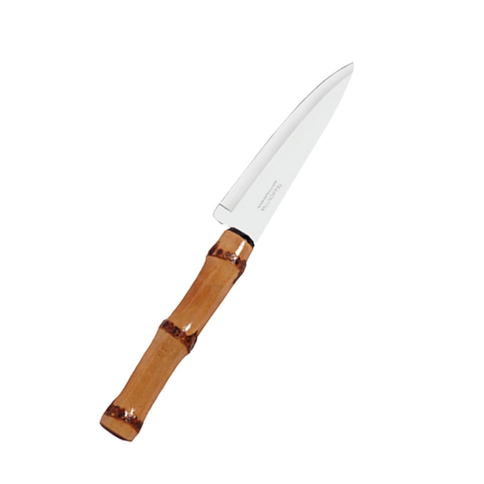 Jogo Garfo e Faca Trinchante Inox com Cabo Bambu Natural - Madel Home