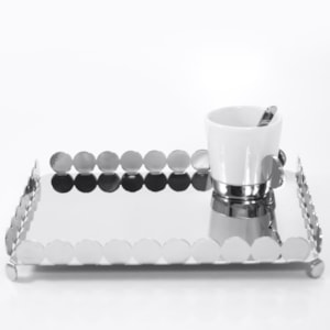 Jogo Riviera Xícaras Café Com Colheres Inox Riva - 6 Peças