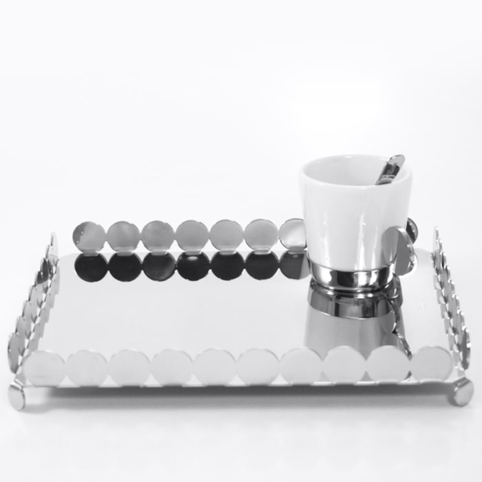 Jogo Riviera Xícaras Café Com Colheres Inox Riva - 6 Peças - Madel Home