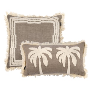 Kit 2 Almofadas Boucle Bahari e Tulum Marrom