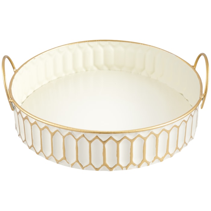 Kit Bandejas de Metal Creta Branco - 3 Peças - Madel Home