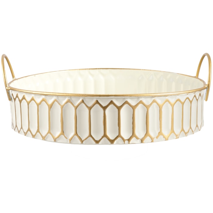 Kit Bandejas de Metal Creta Branco - 3 Peças - Madel Home