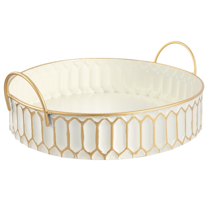 Kit Bandejas de Metal Creta Branco - 3 Peças - Madel Home