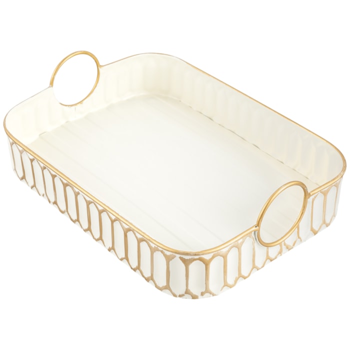 Kit Bandejas de Metal Creta Branco - 3 Peças - Madel Home
