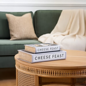 Kit Caixa Livro Decorativa Cheese Feast - 2 Peças