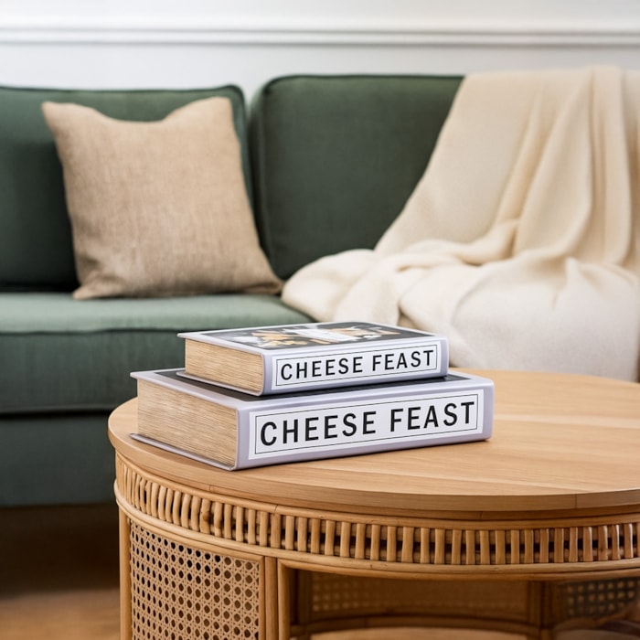 Kit Caixa Livro Decorativa Cheese Feast - 2 Peças - Madel Home