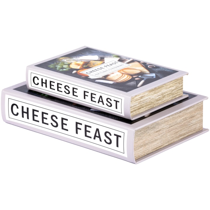 Kit Caixa Livro Decorativa Cheese Feast - 2 Peças - Madel Home