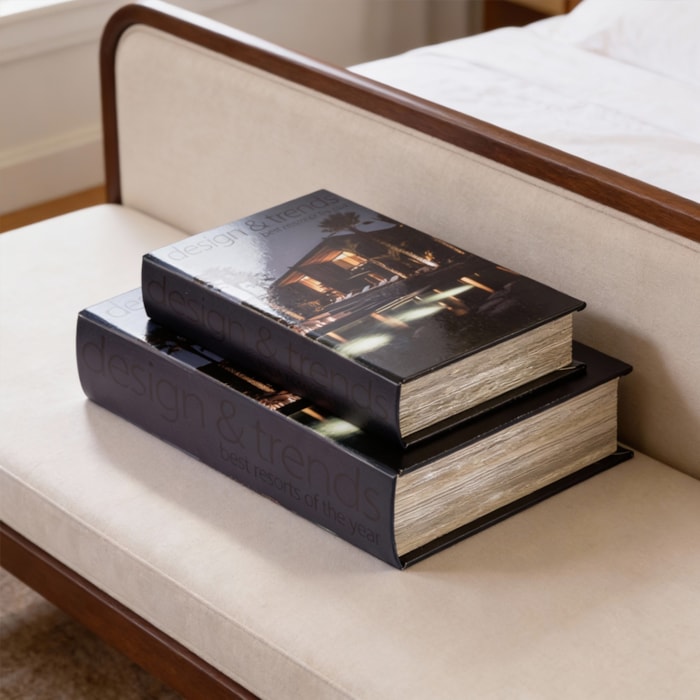 Kit Caixa Livro Decorativa Design e Trends - 2 Peças - Madel Home