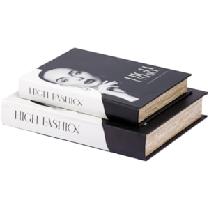 Kit Caixa Livro Decorativa High Fashion - 2 Peças