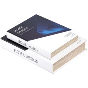 Kit Caixa Livro Decorativa Home Design Azul  - 2 Peças 